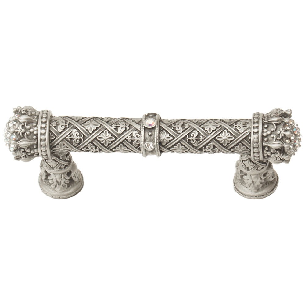 Carpe Diem Queen Elizabeth 3" Centers Pull With Swarovski Crystals in Oil Rubbed Bronze with Vitrail Light