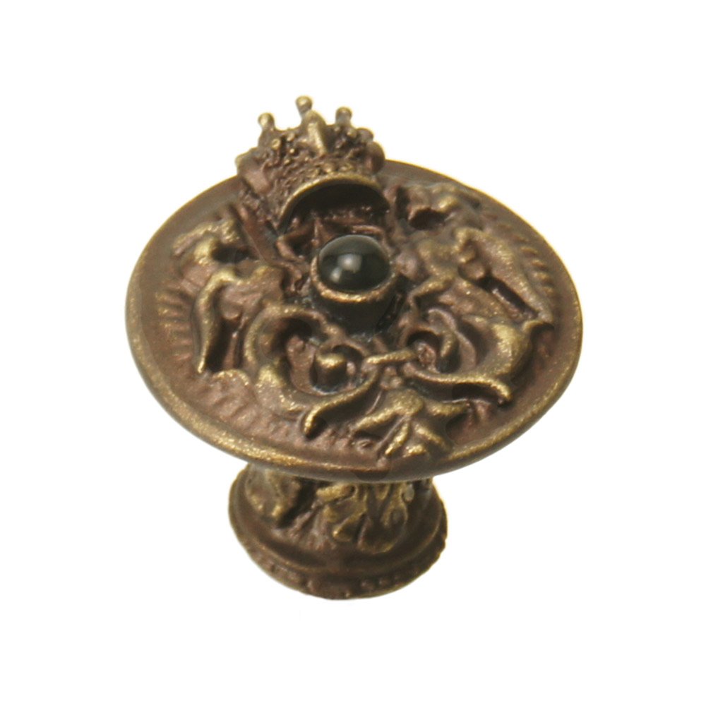 Carpe Diem King George Shield Knob With Onyx Stone in Oil Rubbed Bronze
