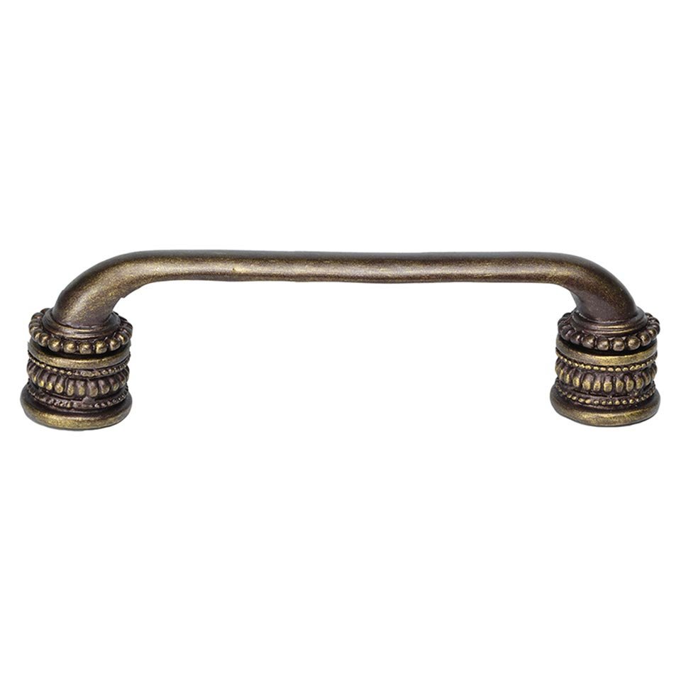 Carpe Diem 5" Center Pull with Beaded Treatment on Bottom in Antique Brass