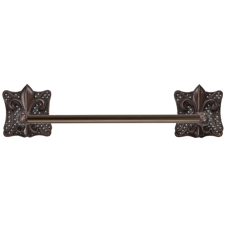 Carpe Diem 32" on Center Towel Bar in Oil Rubbed Bronze with Crystal