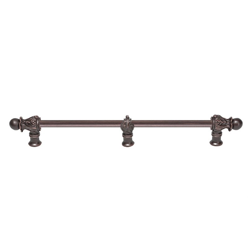 Carpe Diem 18" Centers 1/2" Round Smooth Bar Romanesque Style With Center Brace in Oil Rubbed Bronze