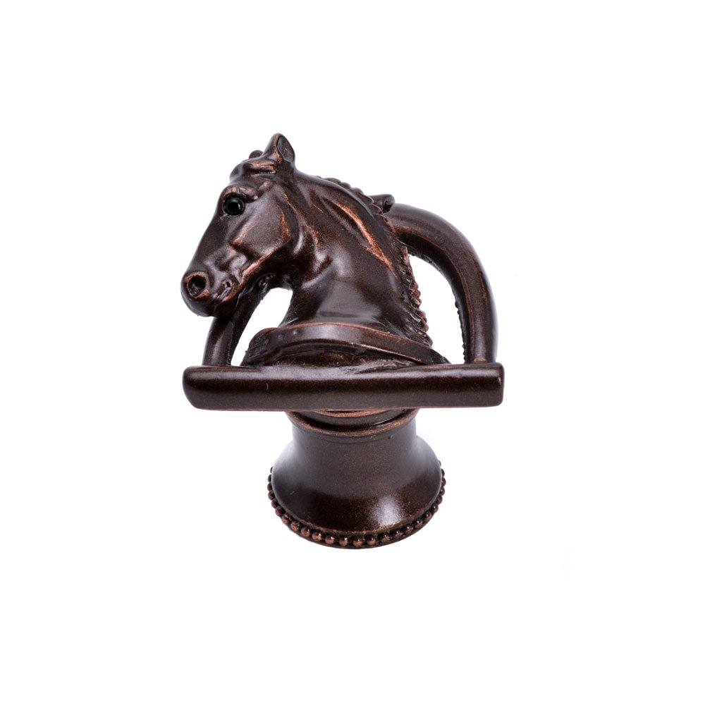 Carpe Diem Horse In Stirrup With Strap Knob Left in Cobblestone