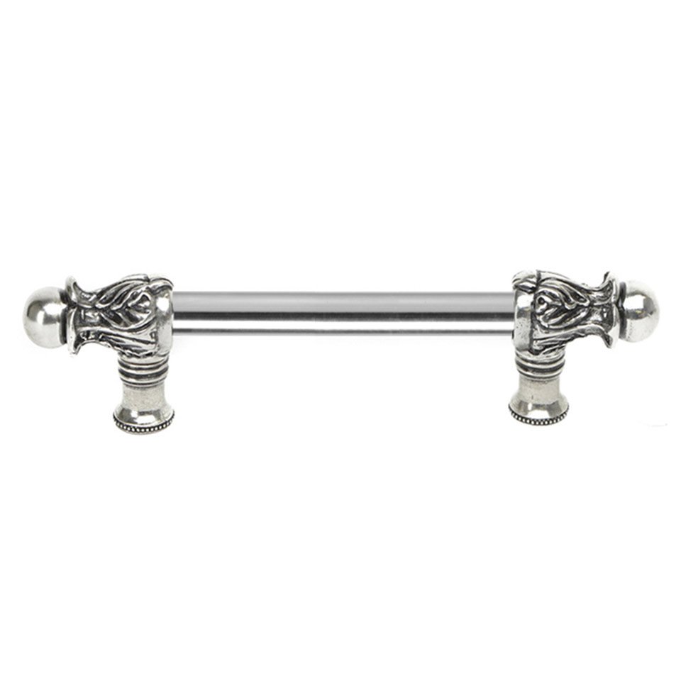 Carpe Diem Acanthus 6" Centers 1/2" Round Smooth Bar Long Pull Romanesque Style in Chrysalis