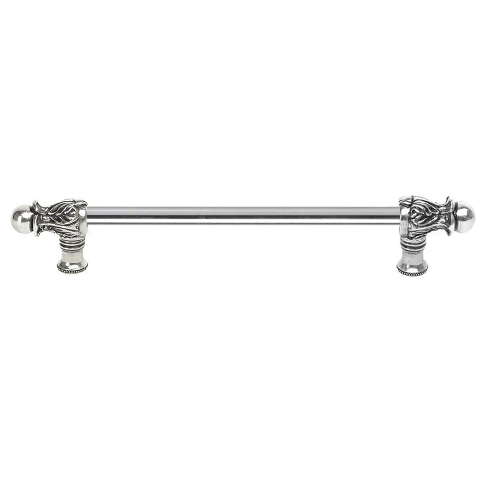 Carpe Diem Acanthus 12" Centers 1/2" Round Smooth Bar Long Pull Romanesque Style in Satin