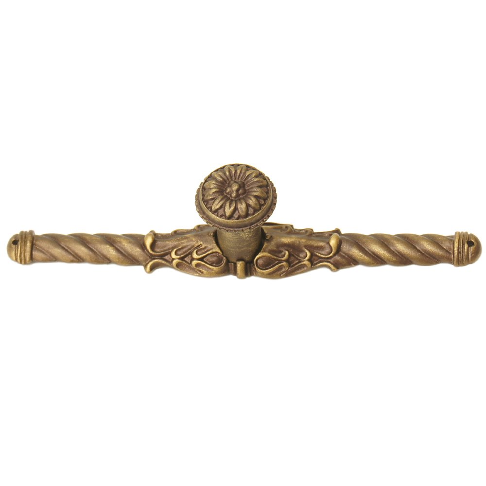 Carpe Diem Acanthus Small Knob Rosette Style With Rope Large Backplate in Antique Brass