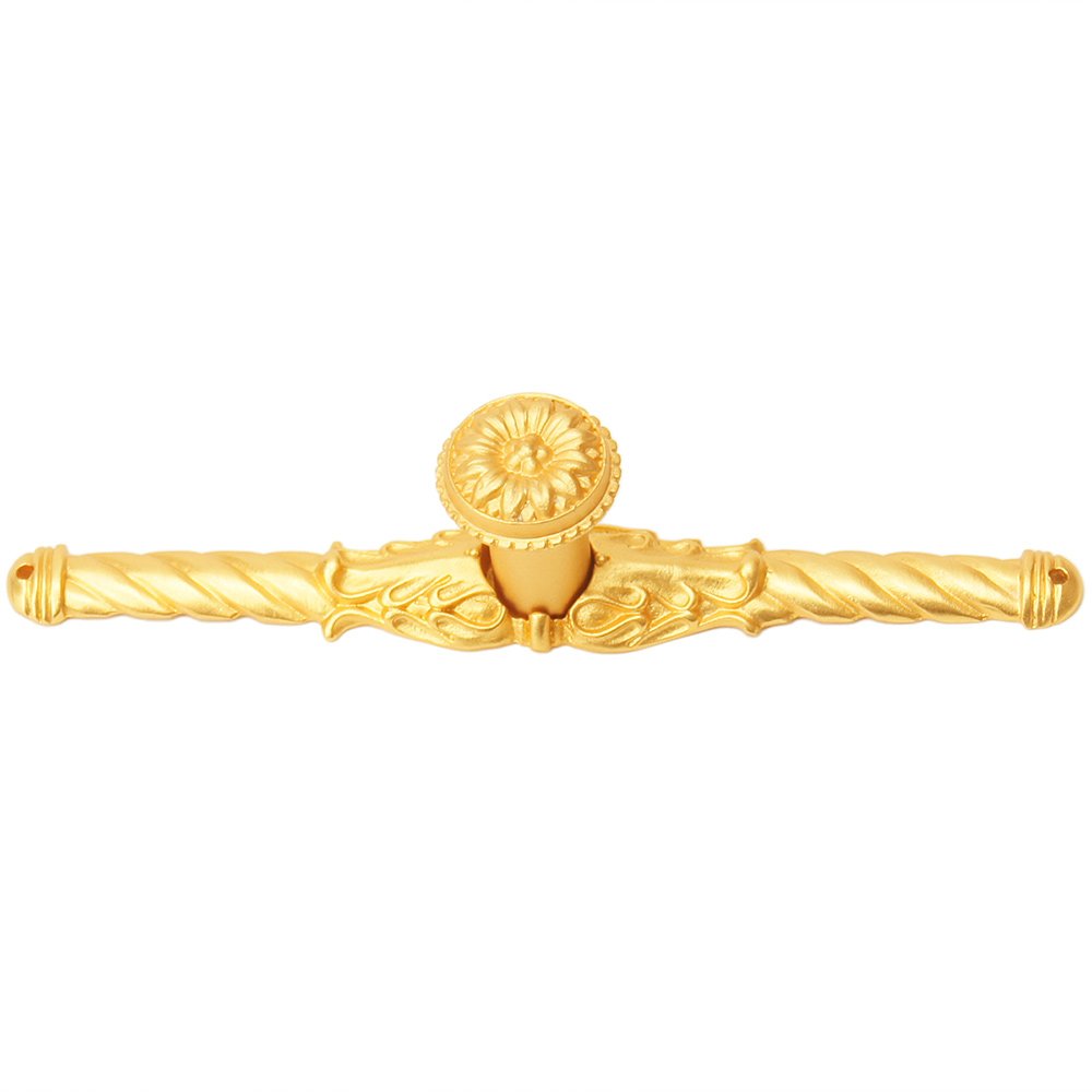 Carpe Diem Acanthus Small Knob Rosette Style With Rope Large Backplate in Satin Gold
