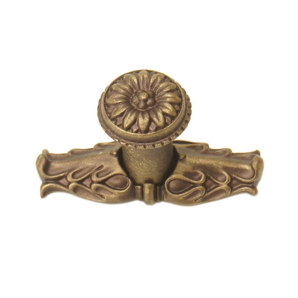 Carpe Diem Acanthus Small Knob Rosette Style With Rope Small Backplate in Antique Brass