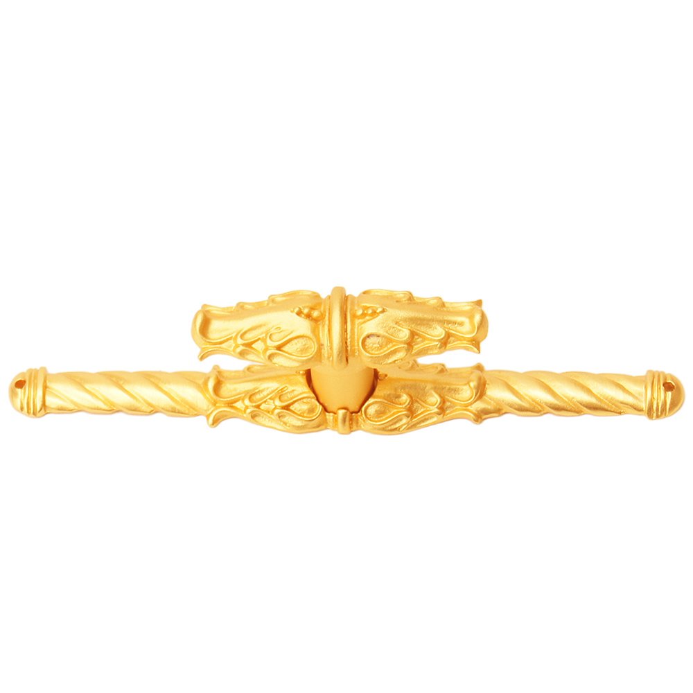 Carpe Diem Acanthus Leave Large Knob With Rope Large Backplate Romanesque Style in Satin Gold