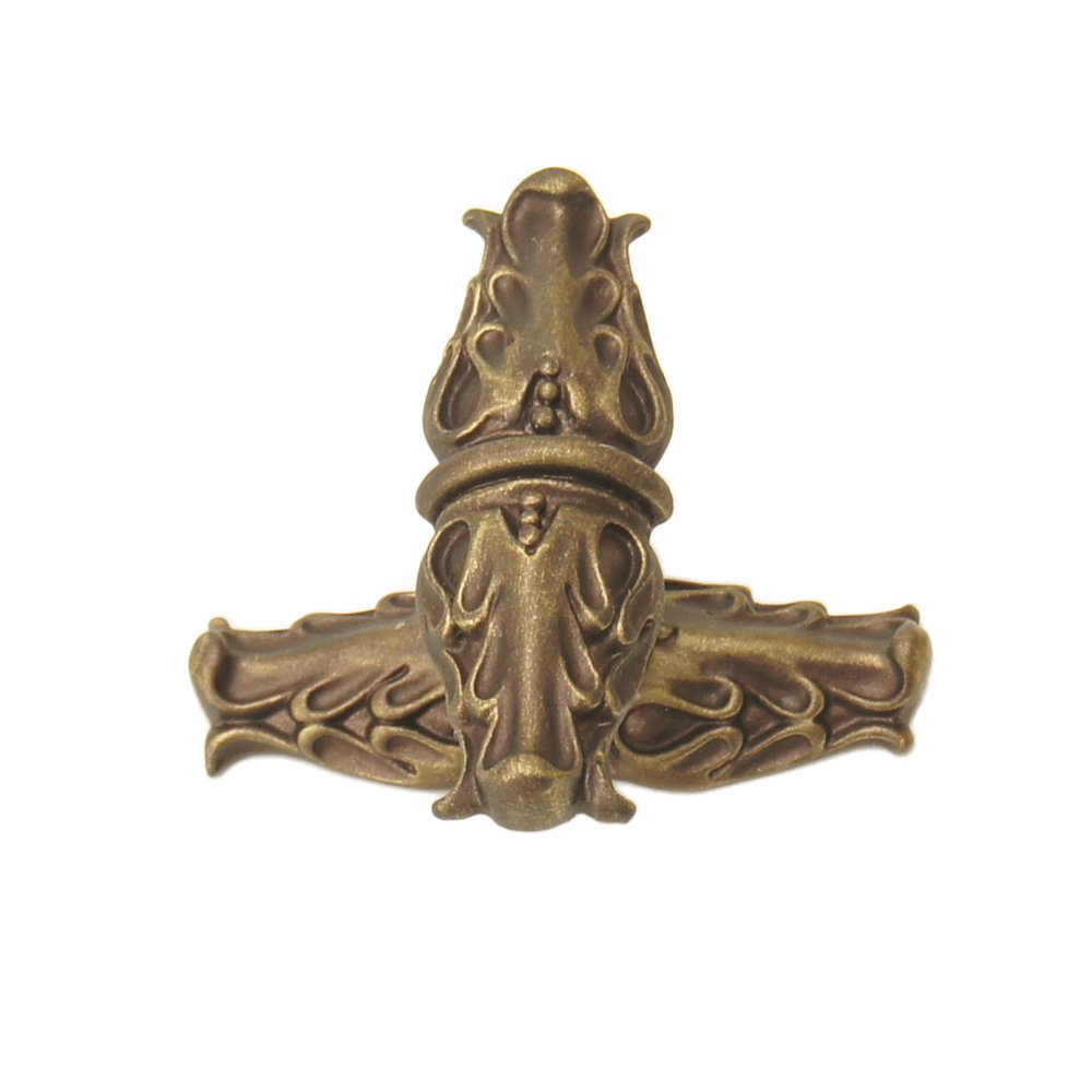 Carpe Diem Acanthus Leave Large Knob With Rope Small Backplate Romanesque Style in Antique Brass
