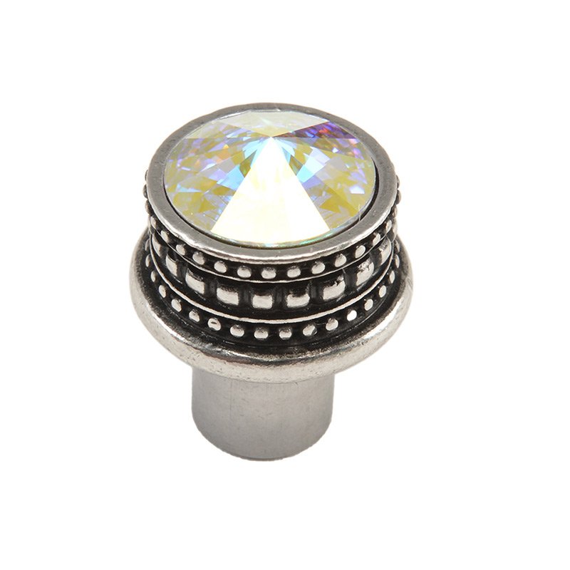 Carpe Diem Medium Round Knob with an 18mm Swarovski Crystal in Chalice with Aurora Boreal Crystal