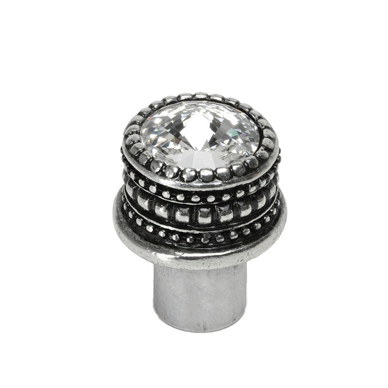 Carpe Diem Medium Round Knob with 16mm Rivoli Swarovski Crystal in Chalice with Crystal