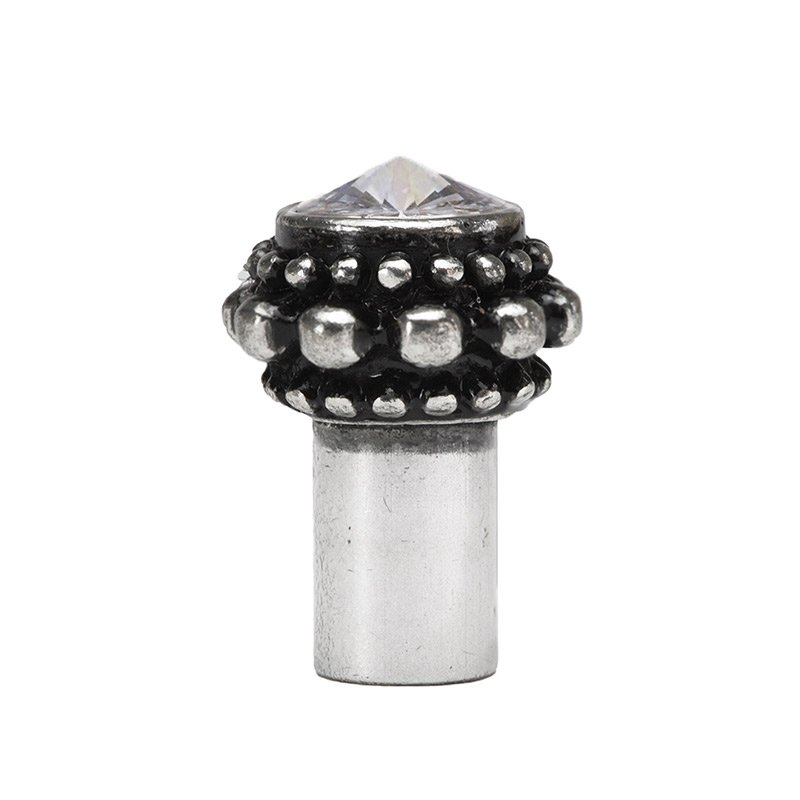 Carpe Diem Small Round Knob with Rivoli Swarovski Crystal in Chalice with Crystal
