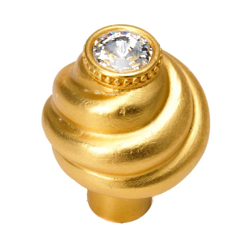 Carpe Diem 1 1/4" (32mm) Knob in Soft Gold with Crystal