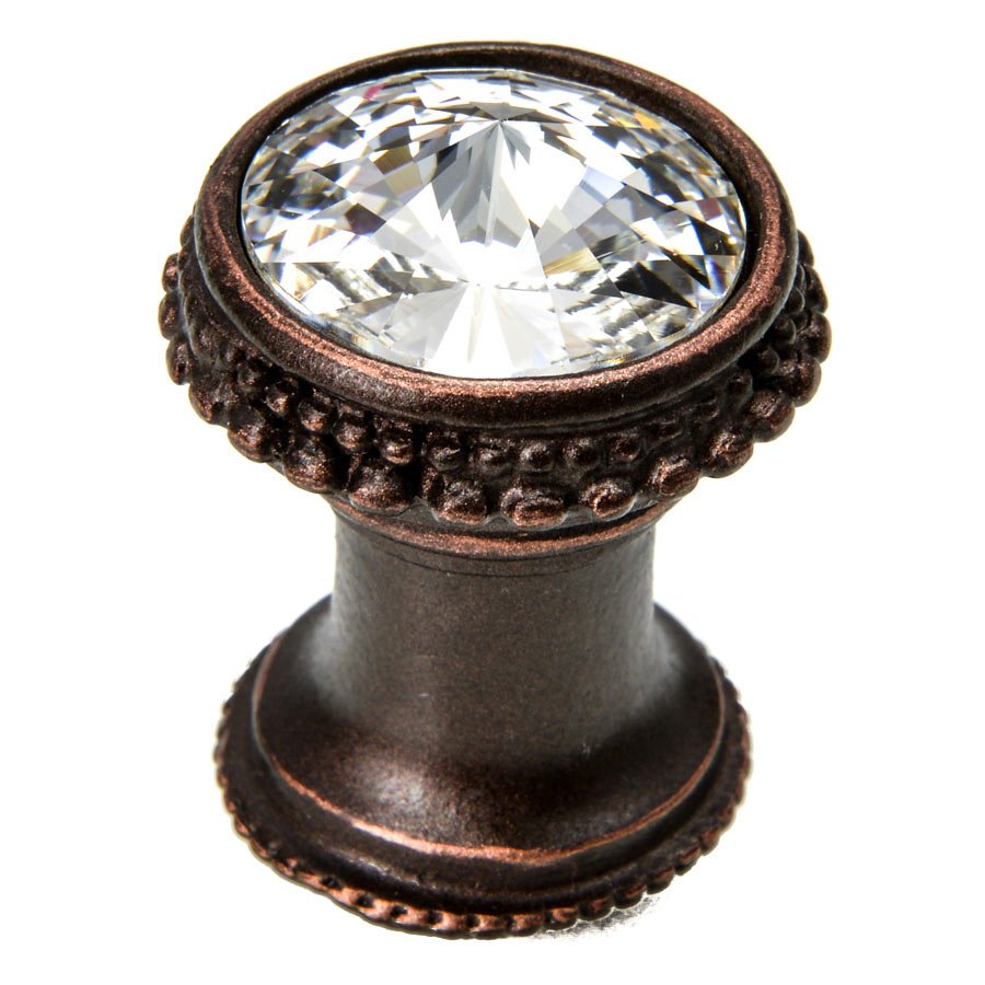 Carpe Diem 15/16" Knob with Swarovski Elements in Oil Rubbed Bronze with Crystal