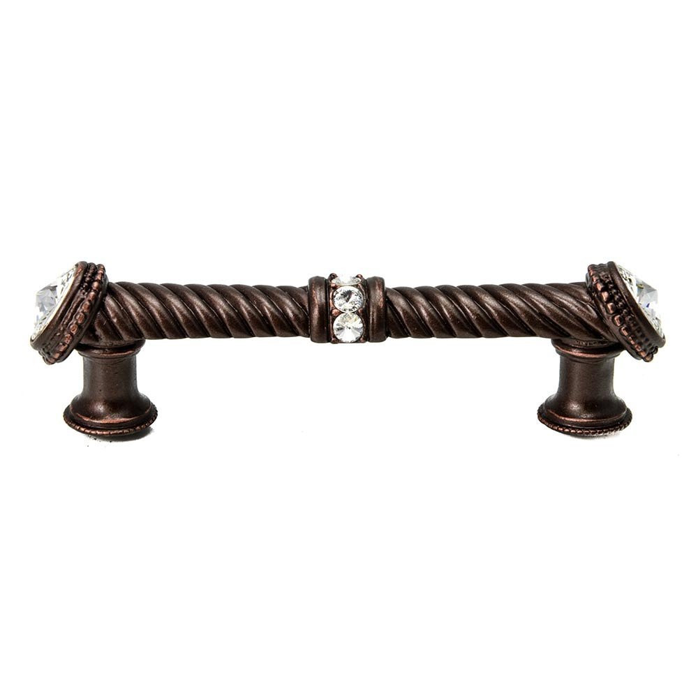 Carpe Diem 4" Centers Large Pull in Oil Rubbed Bronze with Aurora Boreal Crystal