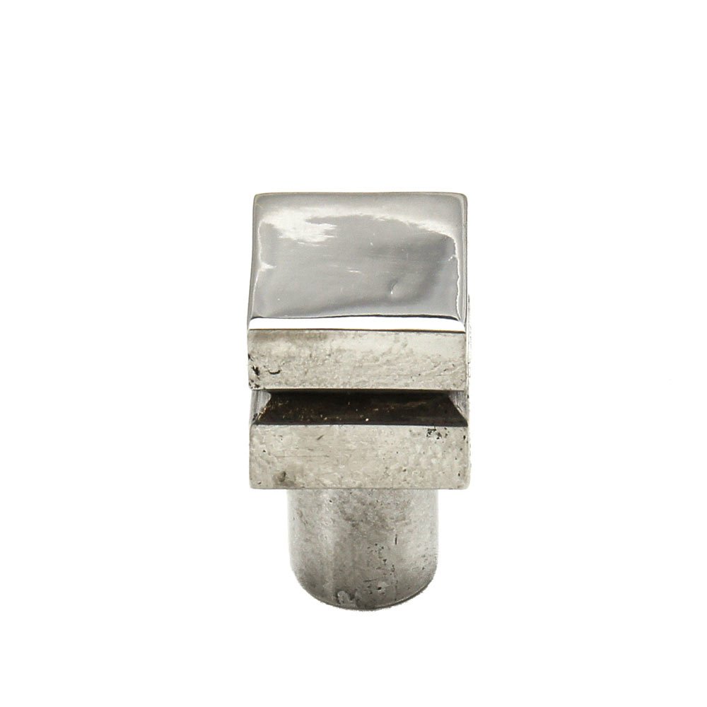 Carpe Diem Square Small Knob in Platinum