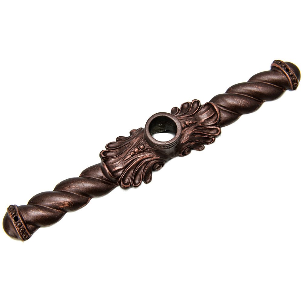 Carpe Diem 7" Rope Large Knob Backplate Romanesque Style in Oil Rubbed Bronze