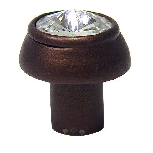 Carpe Diem Swarovski Crystal Round Knob in Oil Rubbed Bronze with Swarovski Crystal