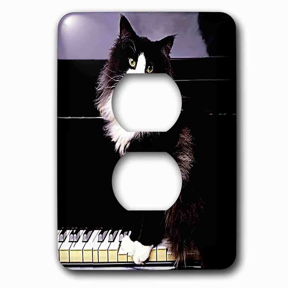 Jazzy Wallplates Single Duplex Outlet With Tuxedo Cat