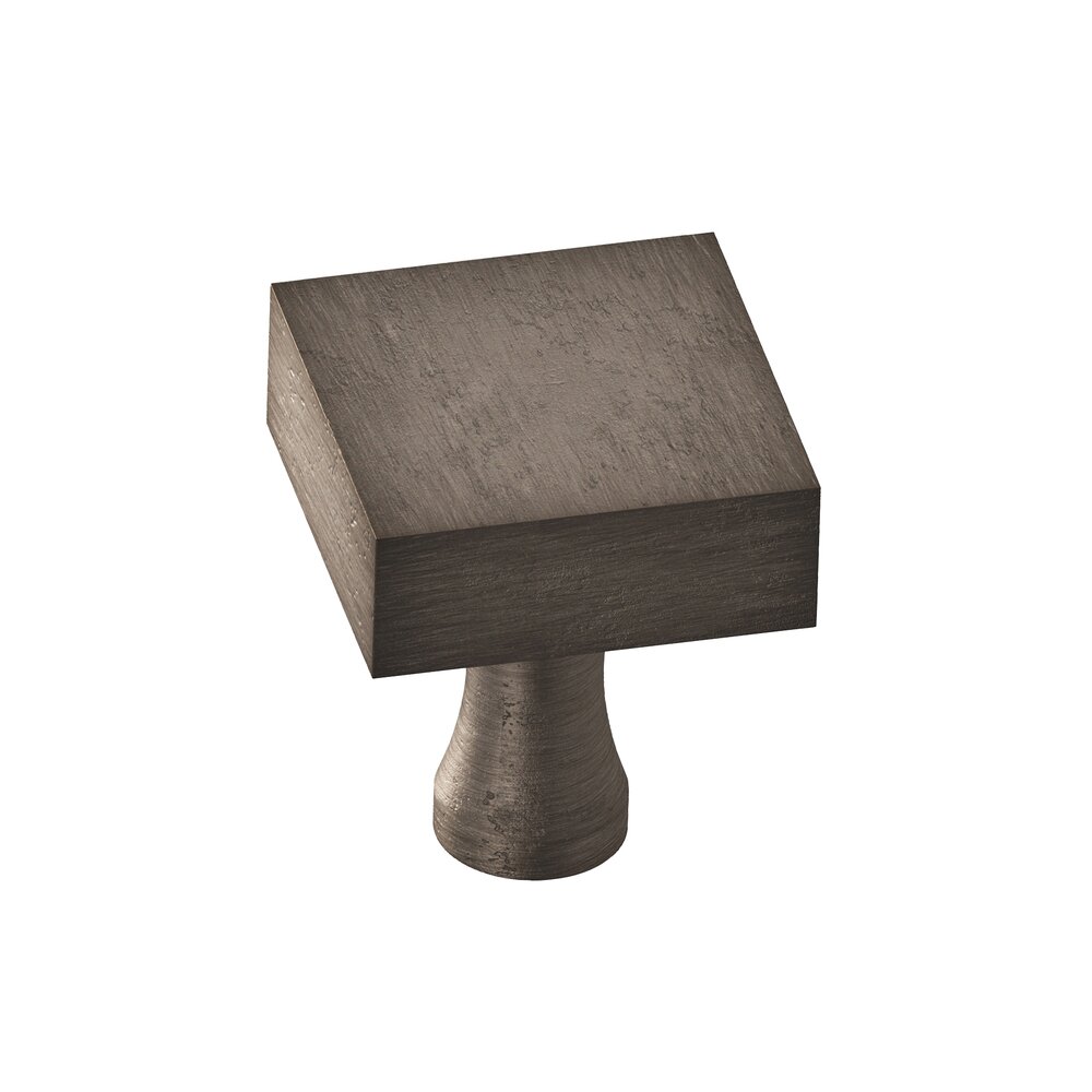 Colonial Bronze 1" Square Knob In Distressed Pewter