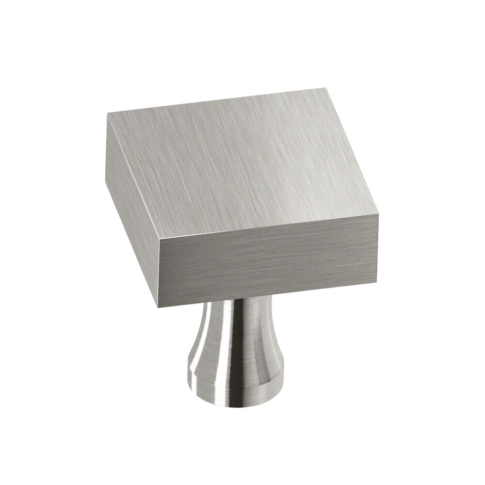 Colonial Bronze 1 1/4" Square Knob in Nickel Stainless