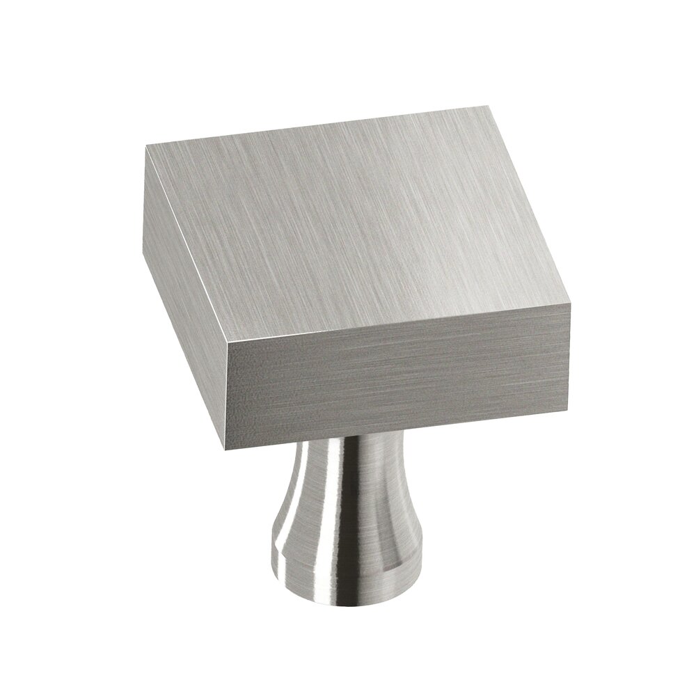 Colonial Bronze 1 1/2" Square Knob in Nickel Stainless