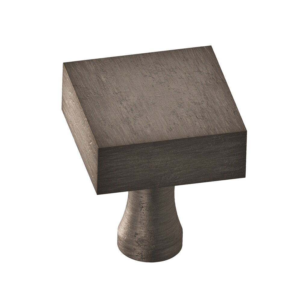 Colonial Bronze 1 1/2" Square Knob in Distressed Pewter