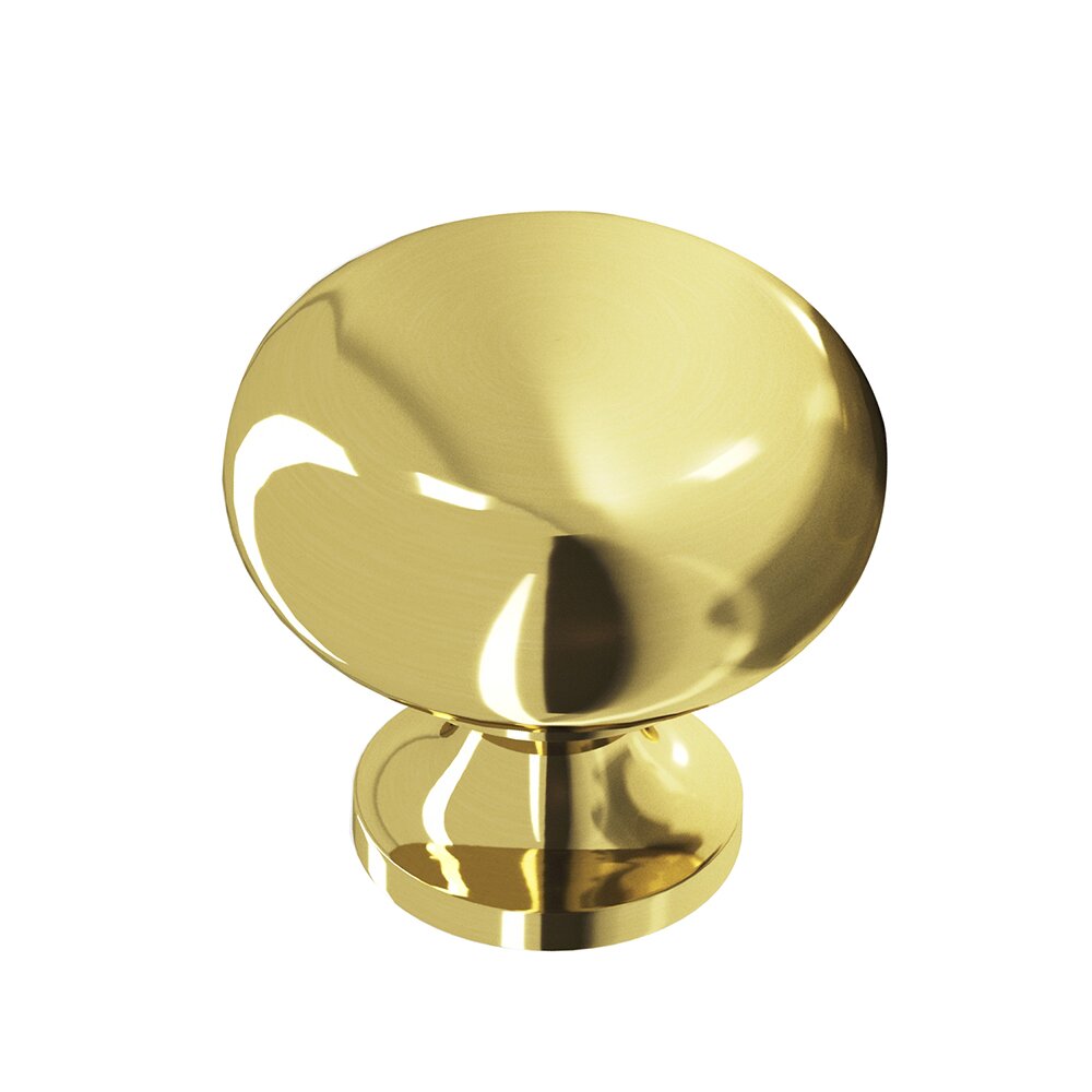 Colonial Bronze 1 1/8" Diameter Knob In Polished Brass Unlacquered