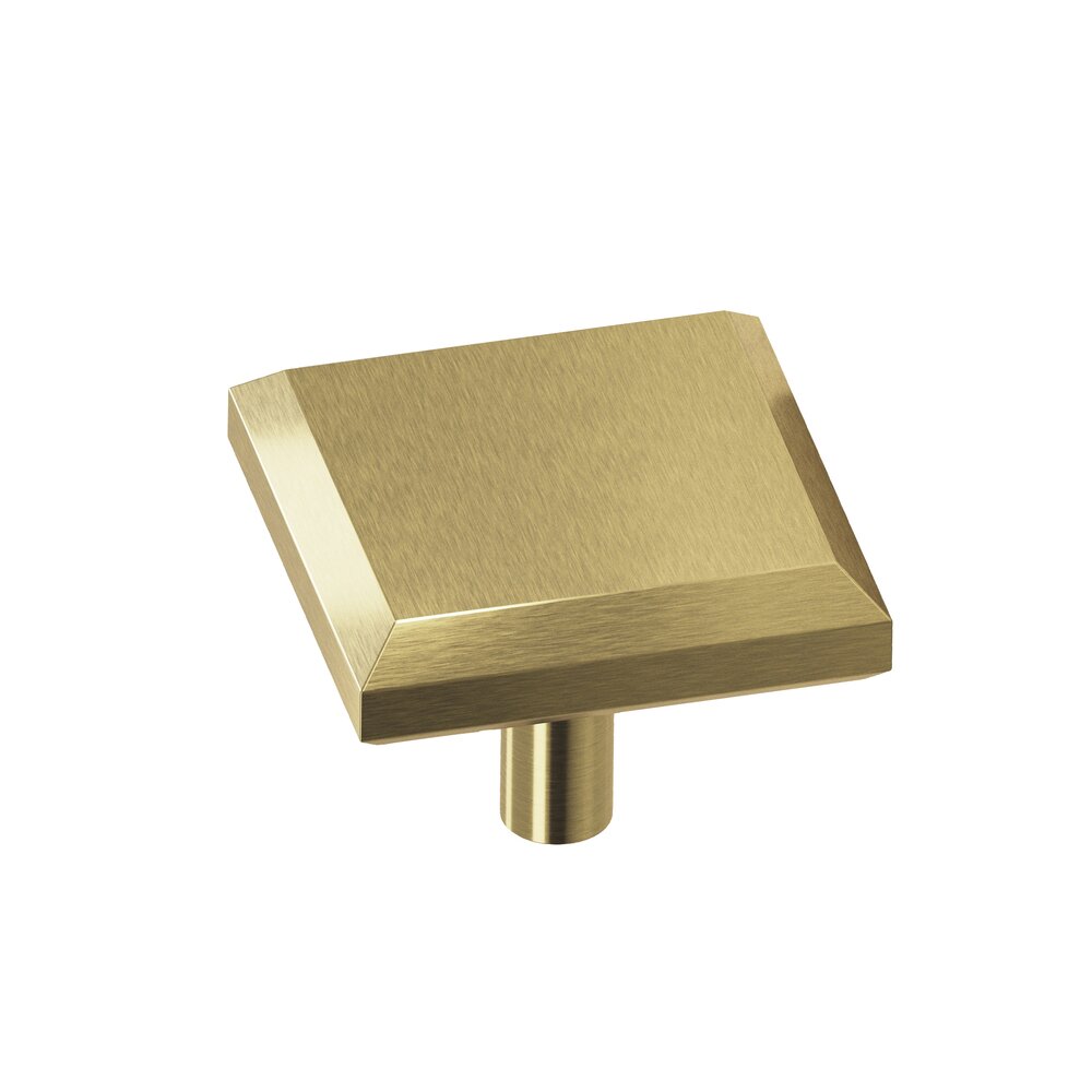 Colonial Bronze 1 1/4" Square Beveled Knob In Antique Brass
