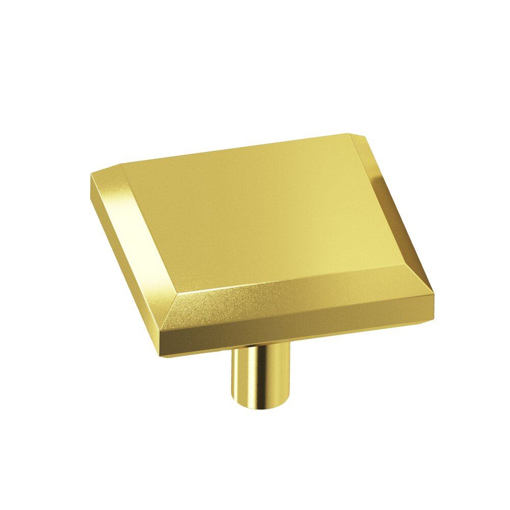 Colonial Bronze 1 1/2" Square Beveled Knob In French Gold