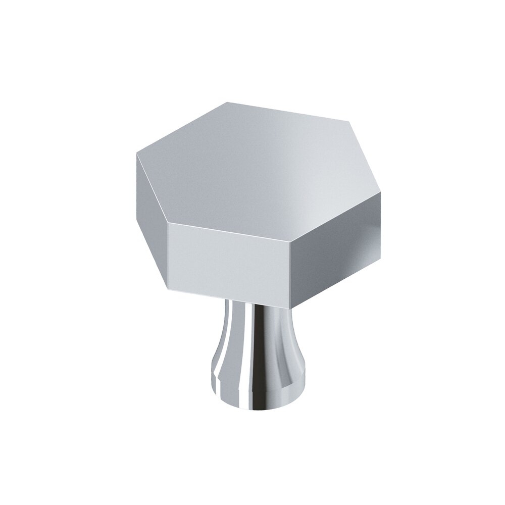Colonial Bronze 1" Hex Knob In Polished Chrome