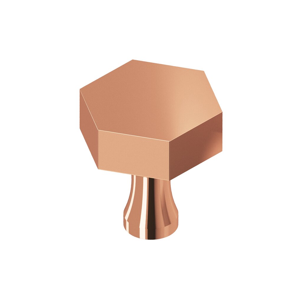 Colonial Bronze 1" Hex Knob In Polished Copper