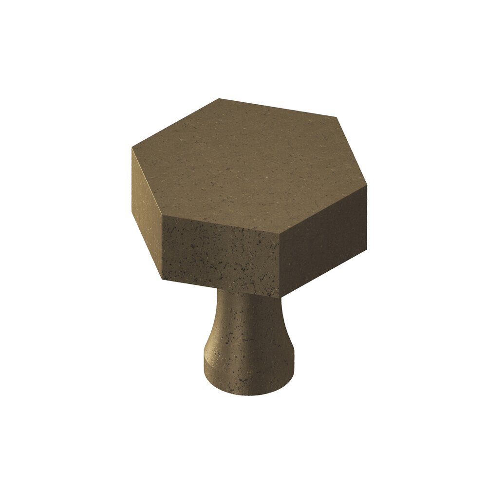 Colonial Bronze 1" Hex Knob in Distressed Oil Rubbed Bronze