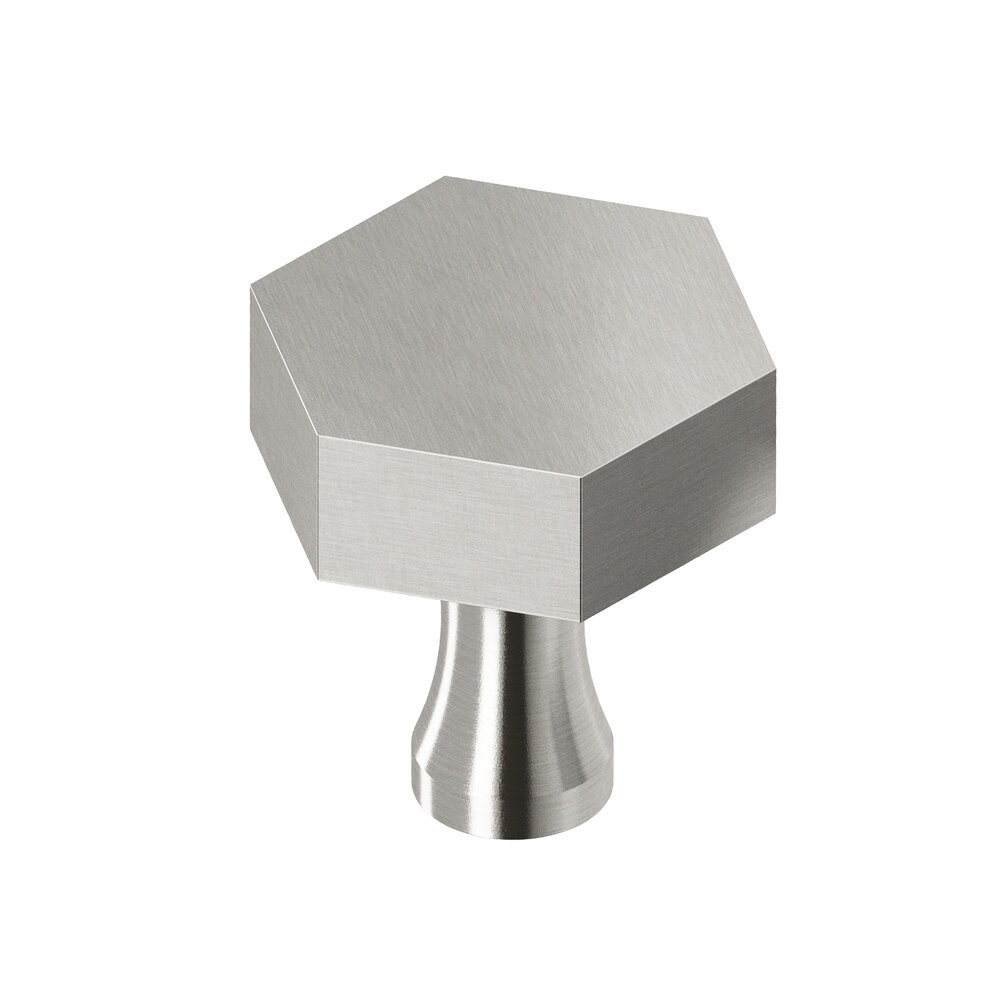 Colonial Bronze 1 1/4" Hex Knob in Nickel Stainless