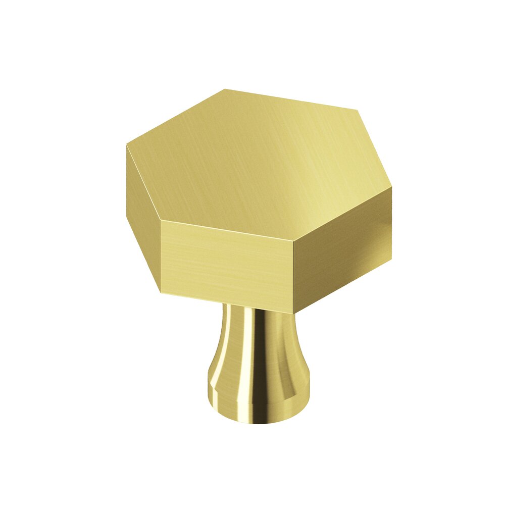 Colonial Bronze 1 1/4" Hex Knob In Polished Brass Unlacquered