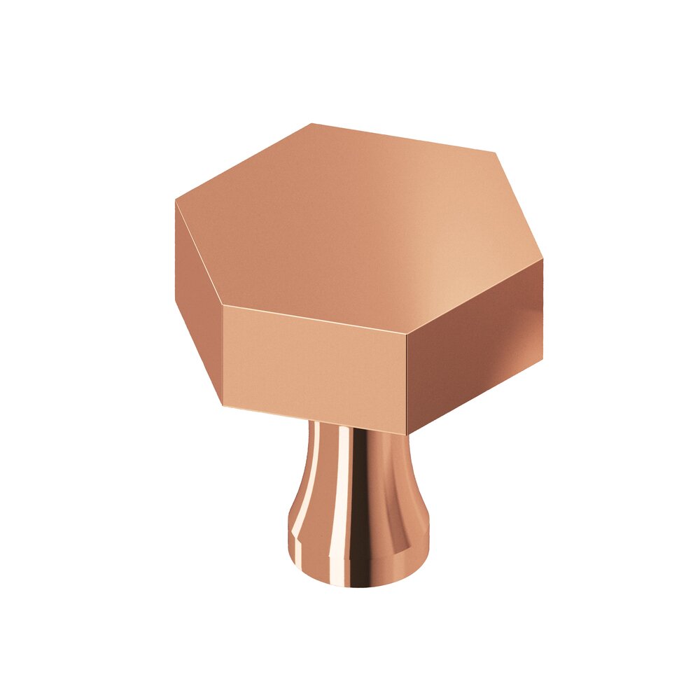 Colonial Bronze 1 1/4" Hex Knob In Polished Copper