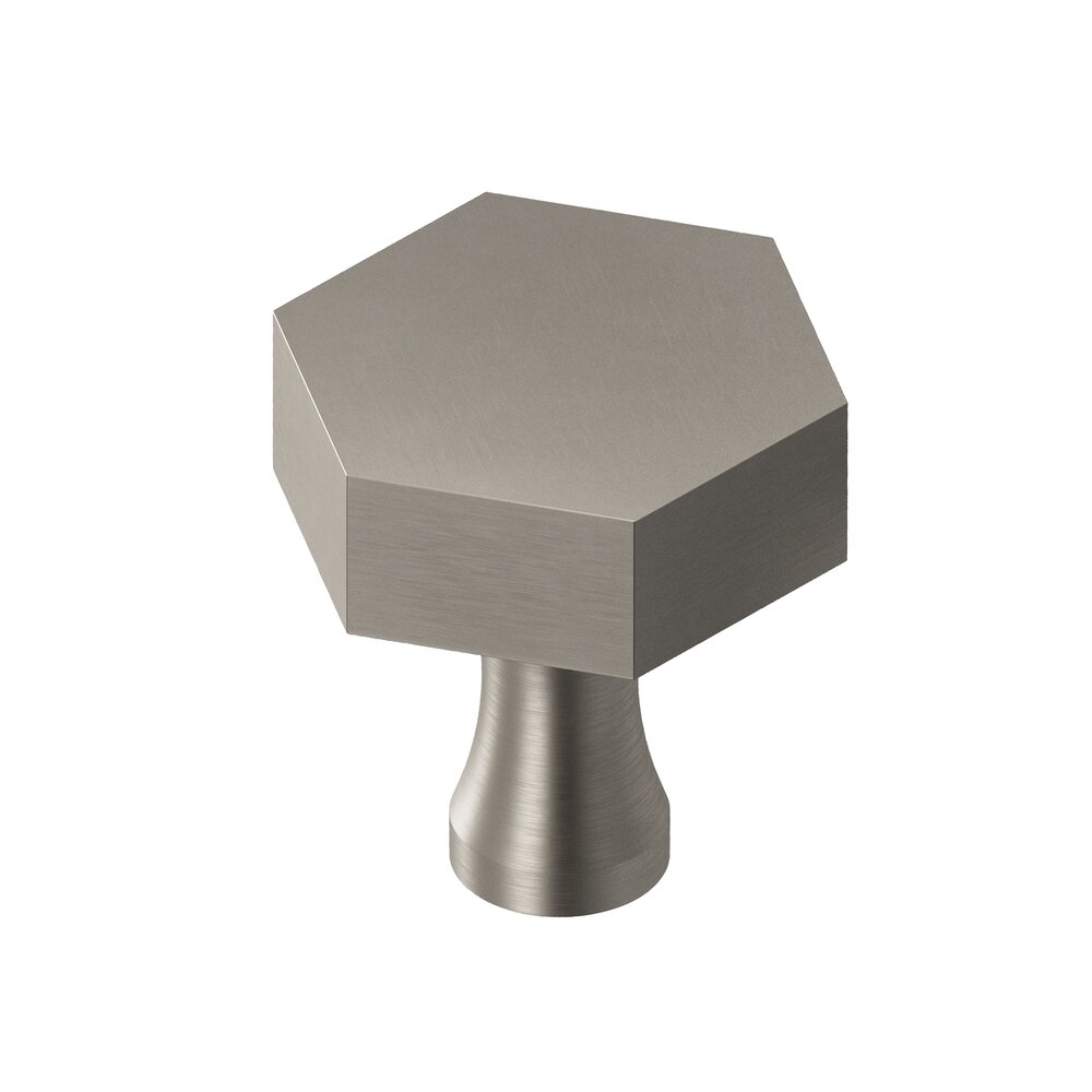 Colonial Bronze 1 1/4" Hex Knob in Matte Pewter