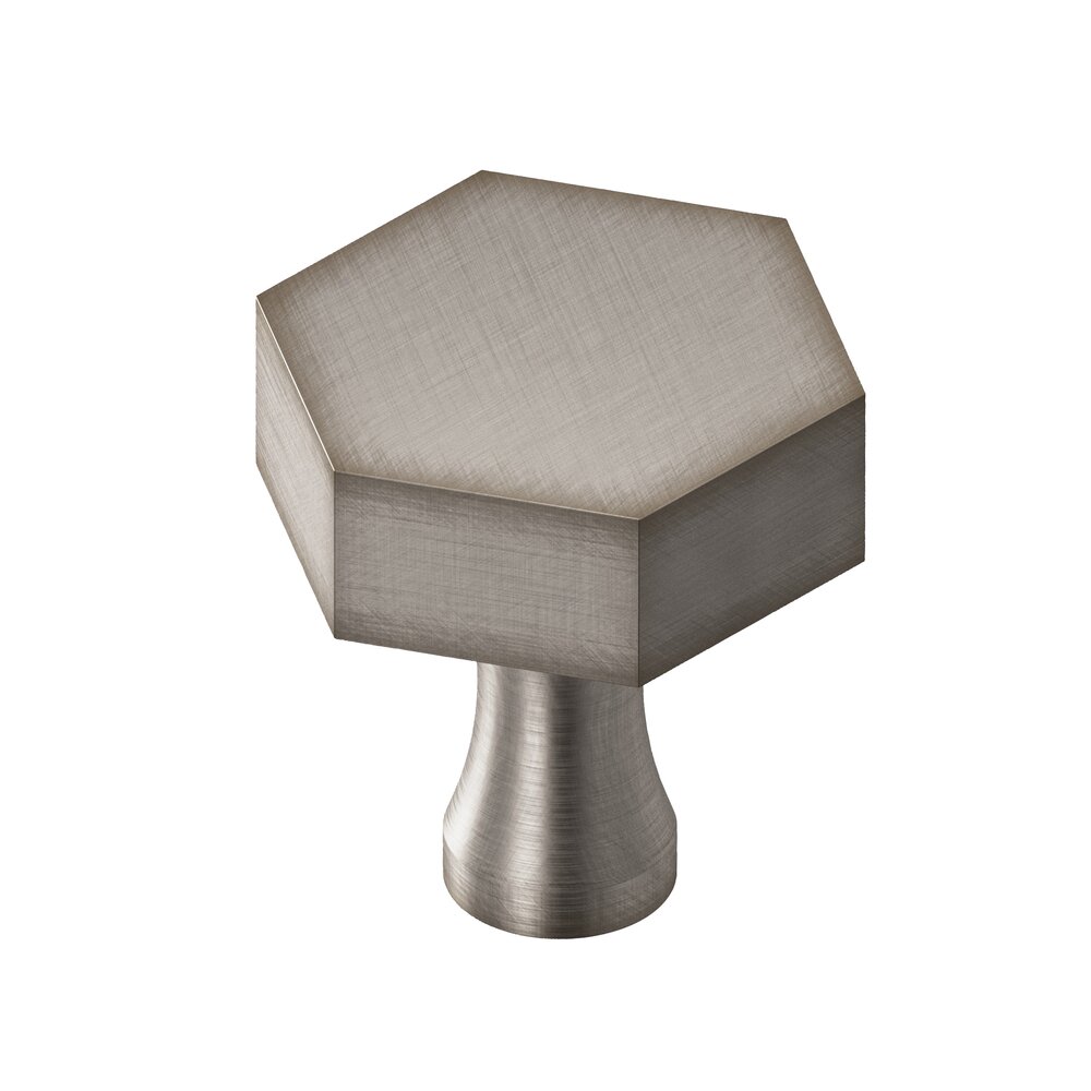 Colonial Bronze 1 1/2" Hex Knob in Pewter