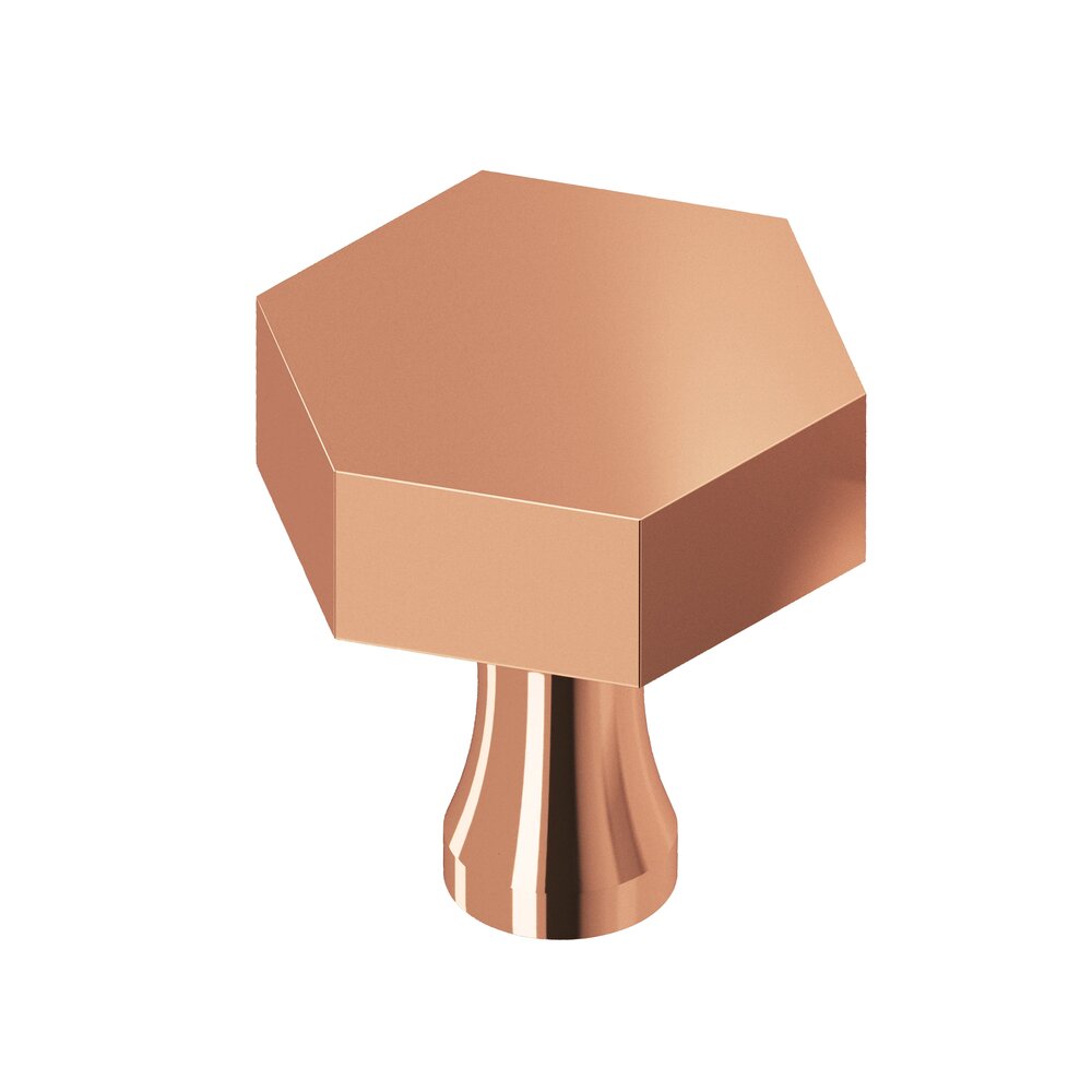 Colonial Bronze 1 1/2" Hex Knob In Polished Copper
