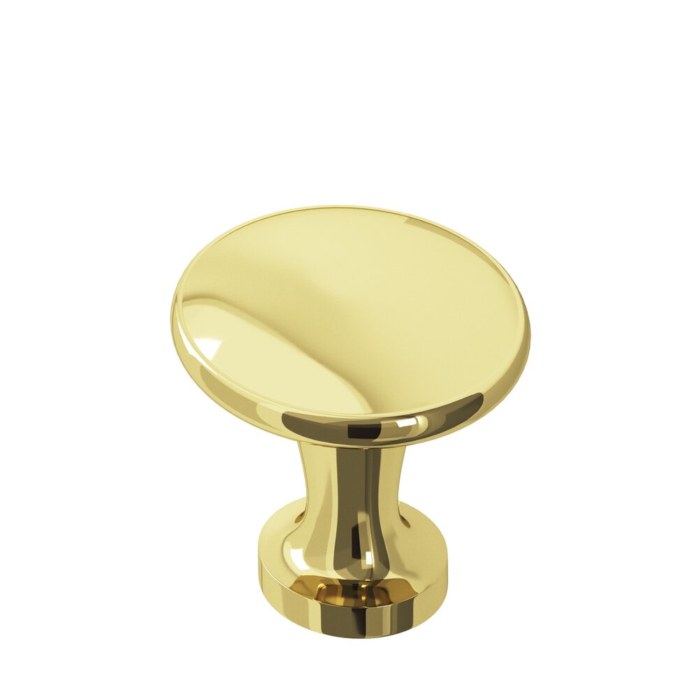 Colonial Bronze 1 1/16" Knob In Polished Brass
