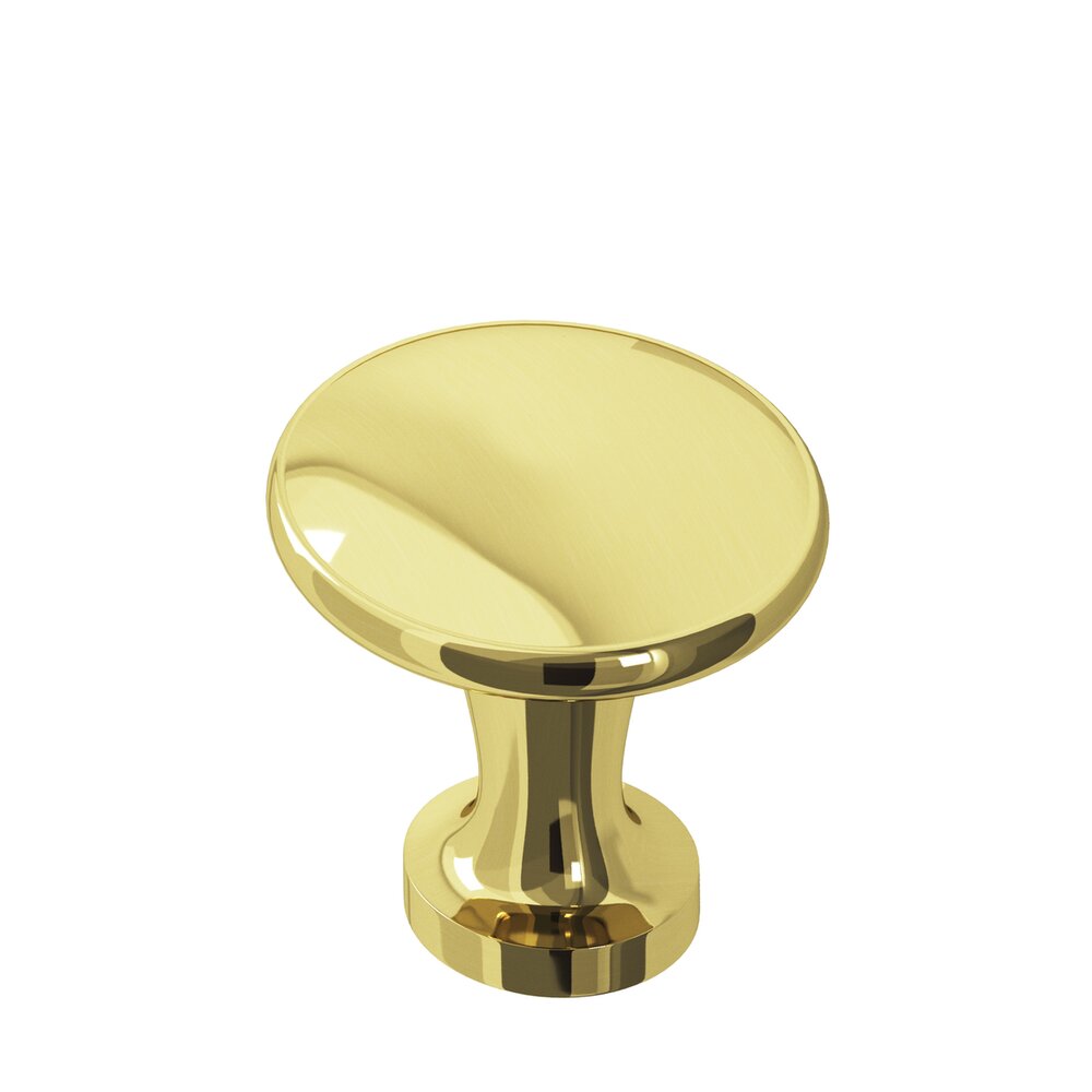Colonial Bronze 1 1/16" Knob In Polished Brass Unlacquered