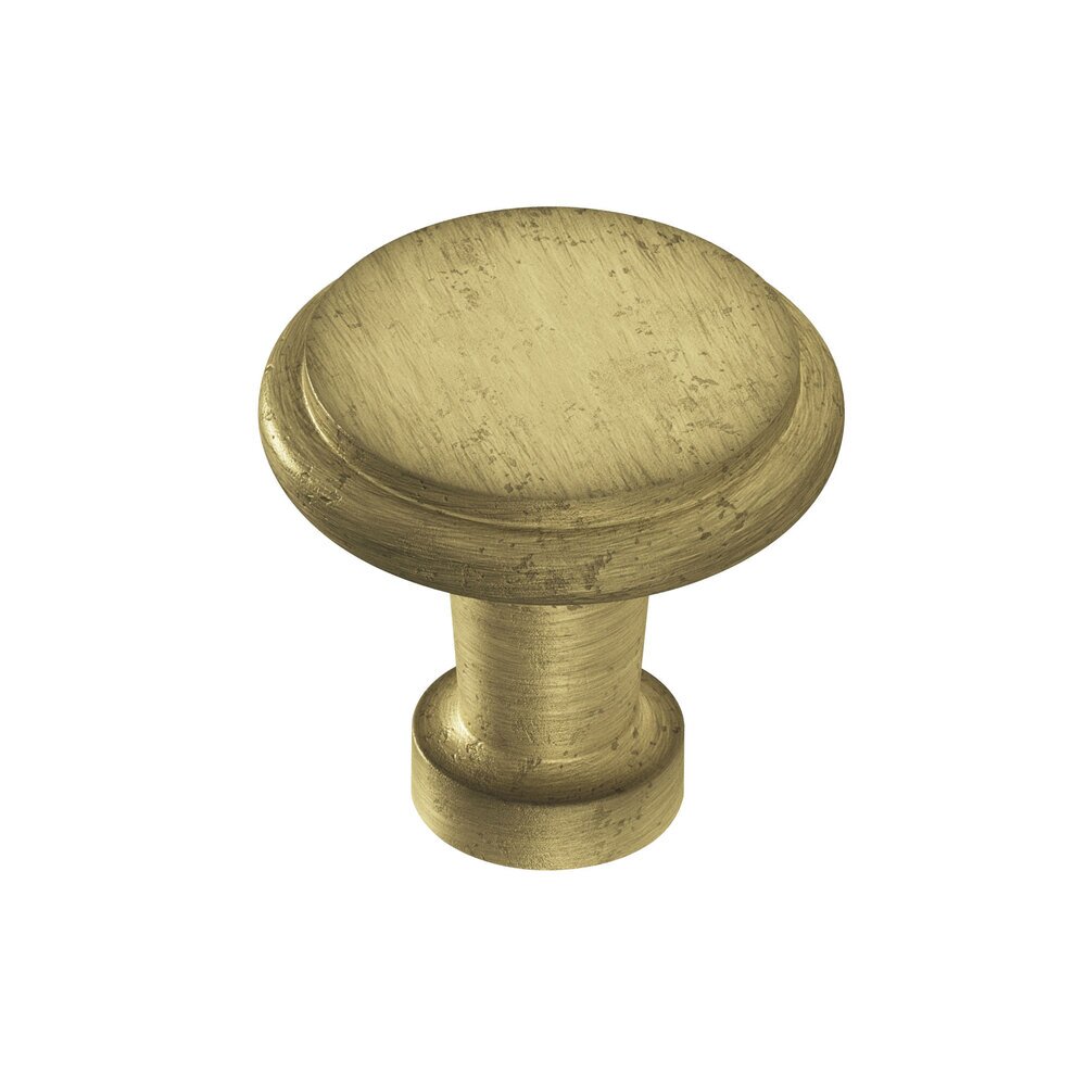 Colonial Bronze 1 1/16" Knob in Distressed Antique Brass