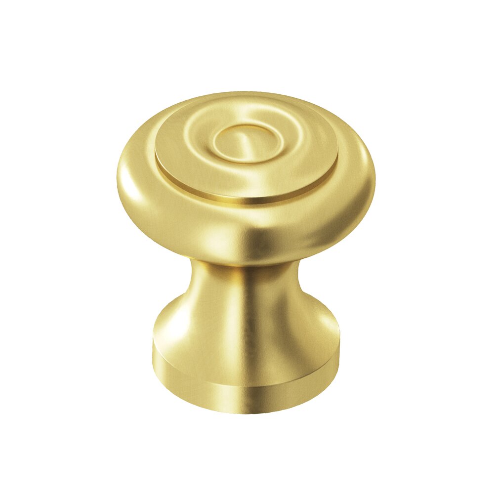 Colonial Bronze 1 1/8" Knob in Matte Satin Brass