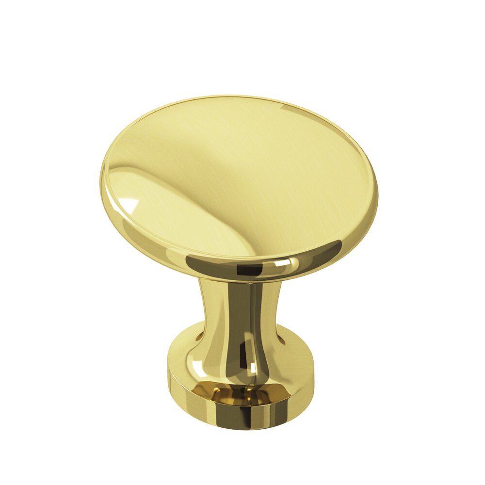 Colonial Bronze 1 3/8" Knob In Polished Brass Unlacquered