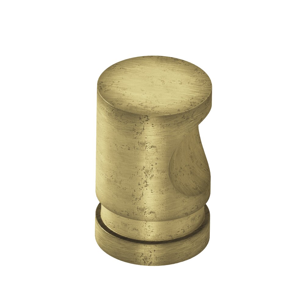 Colonial Bronze 3/4" Diameter Knob in Distressed Antique Brass