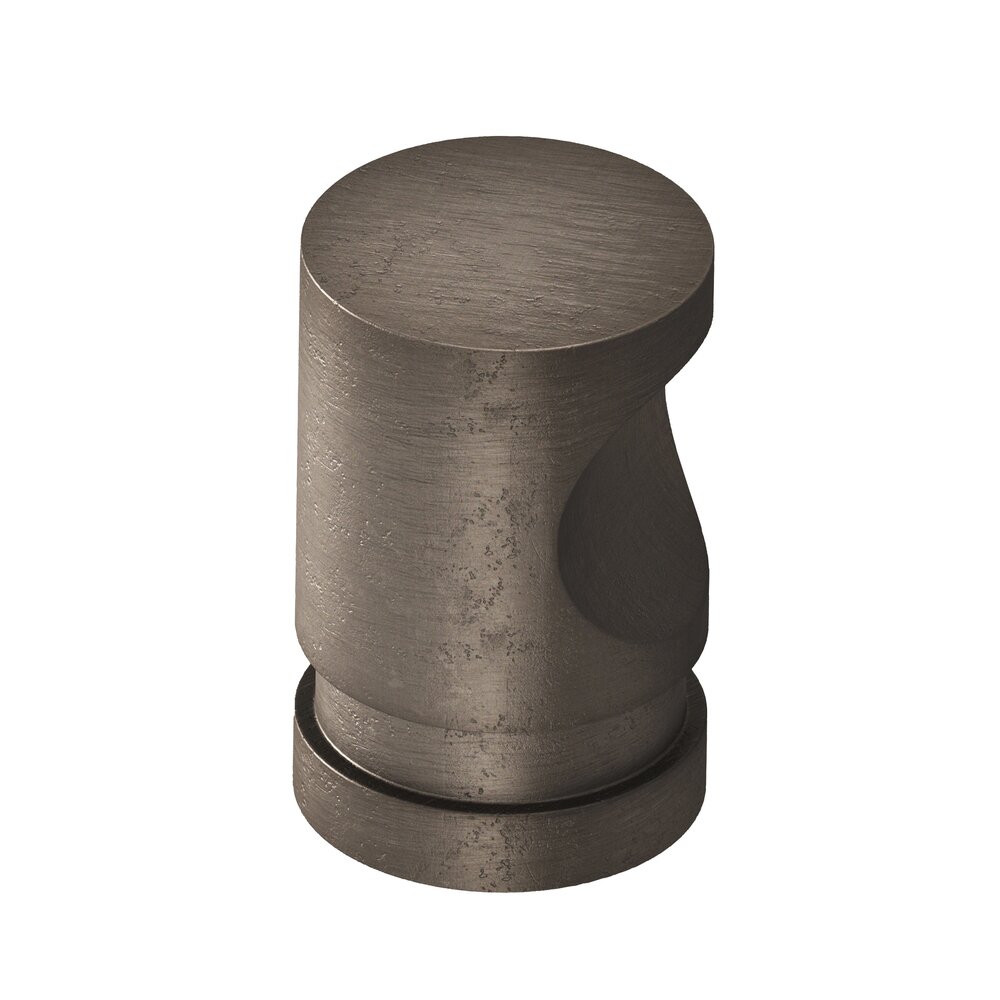 Colonial Bronze 1" Diameter Thumbprint Knob in Distressed Pewter