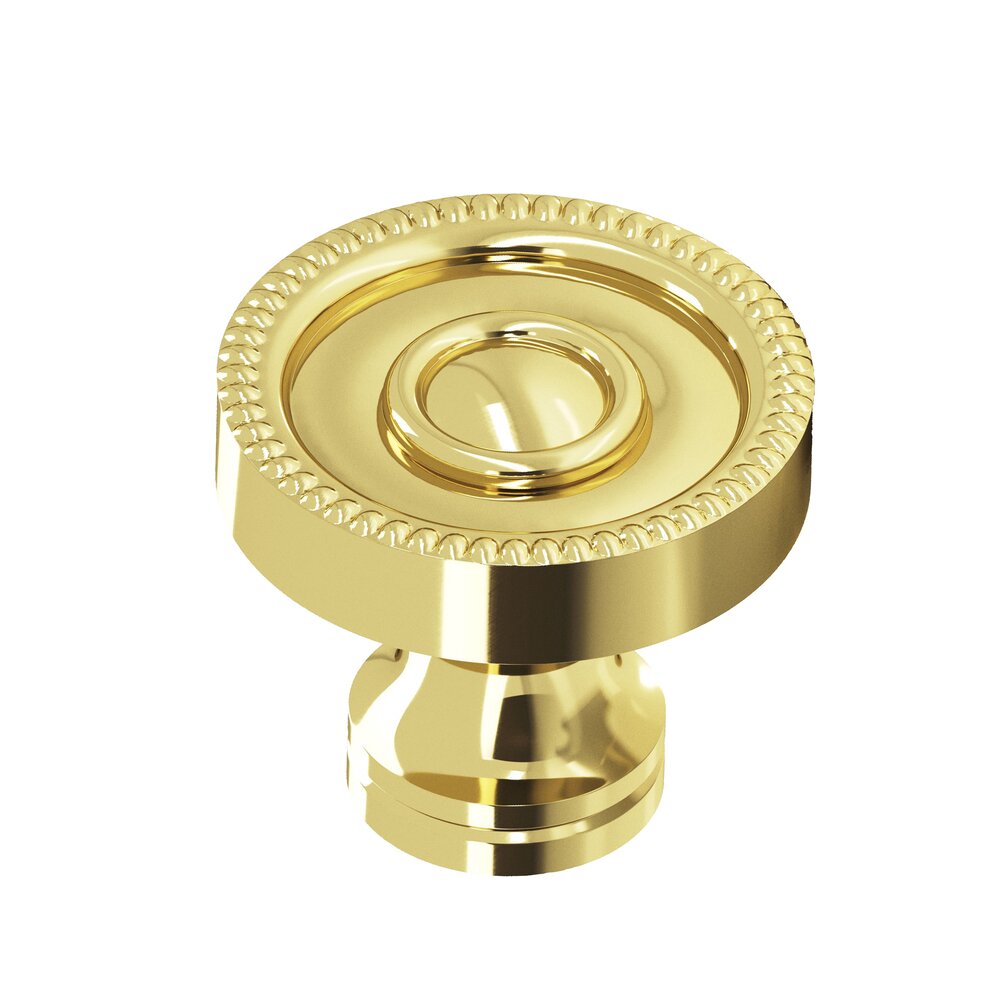 Colonial Bronze 1 1/8" Knob In Polished Brass