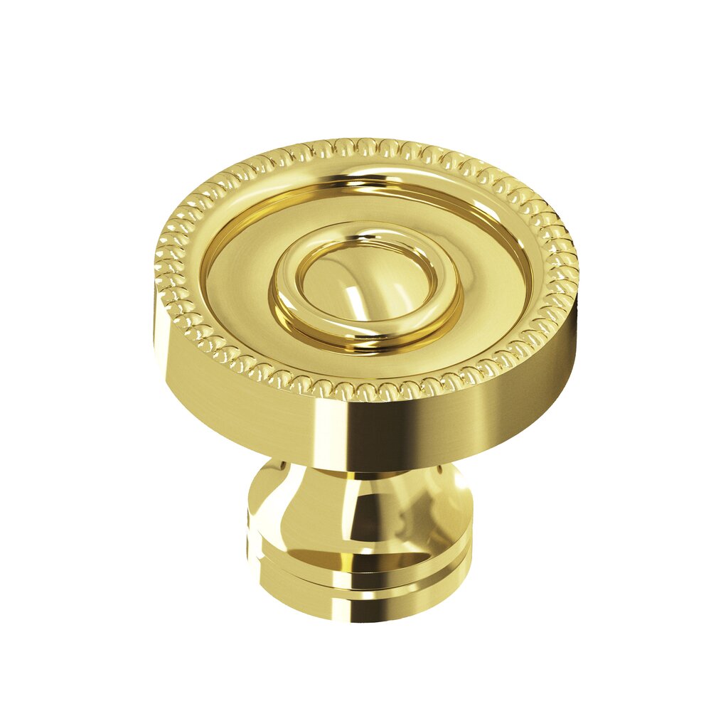 Colonial Bronze 1 1/8" Knob In Polished Brass Unlacquered