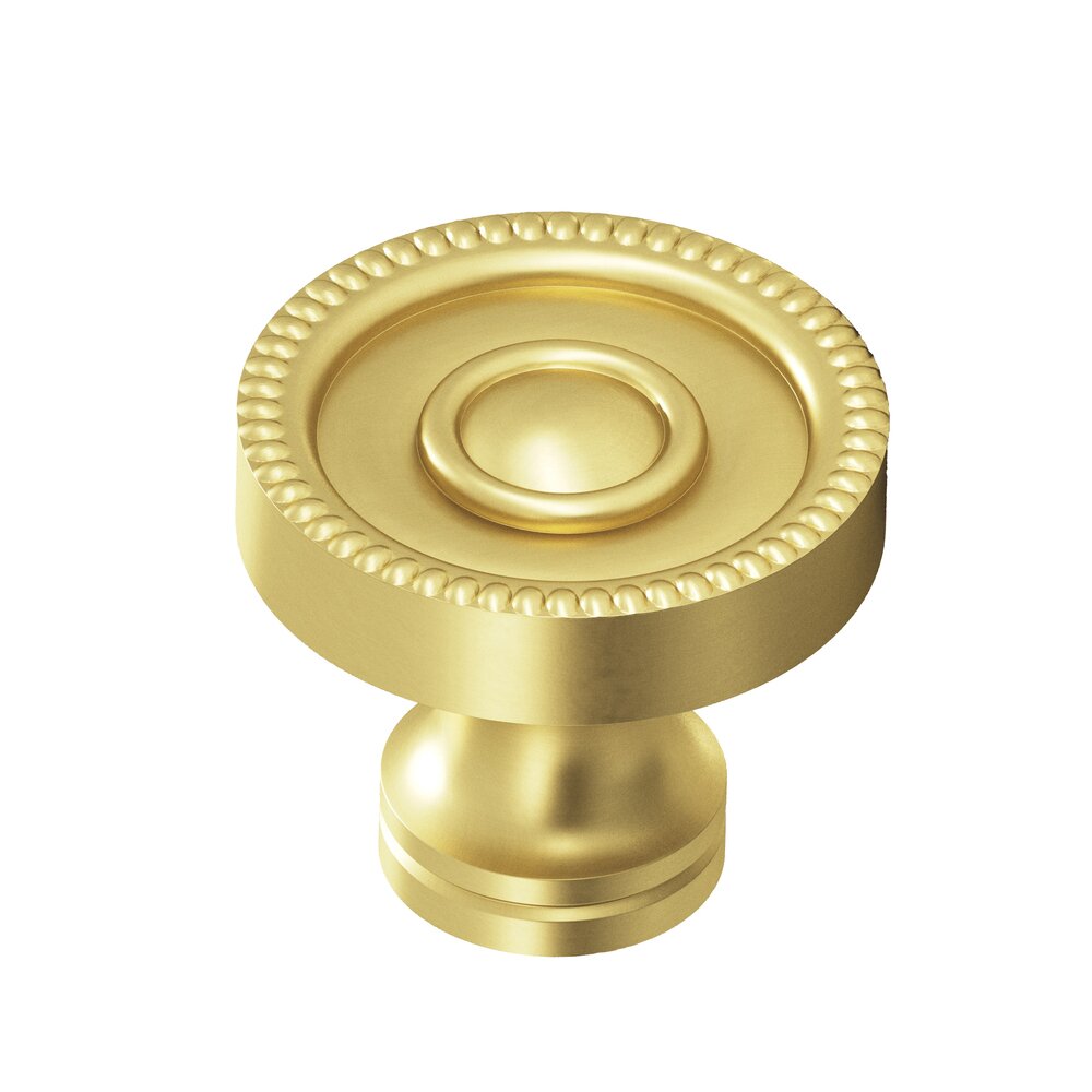 Colonial Bronze 1 1/8" Knob In Matte Satin Brass