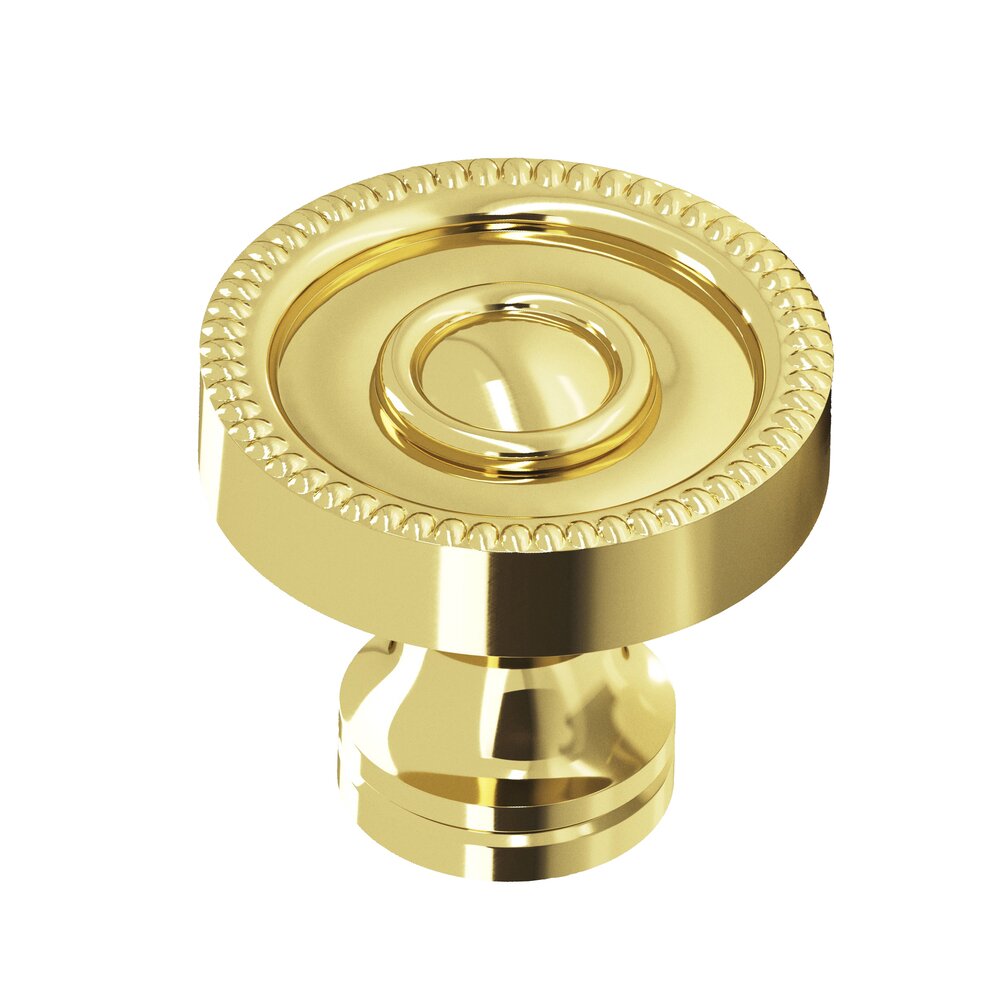 Colonial Bronze 1 1/4" Knob In Polished Brass